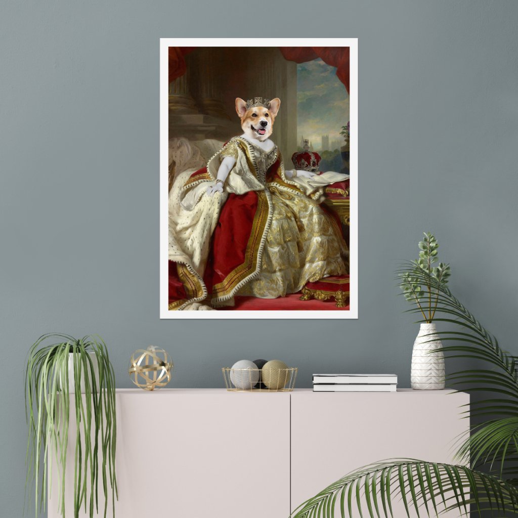 The Queen: Custom Pet Poster - Paw & Glory - Dog Portraits - Pet Portraits