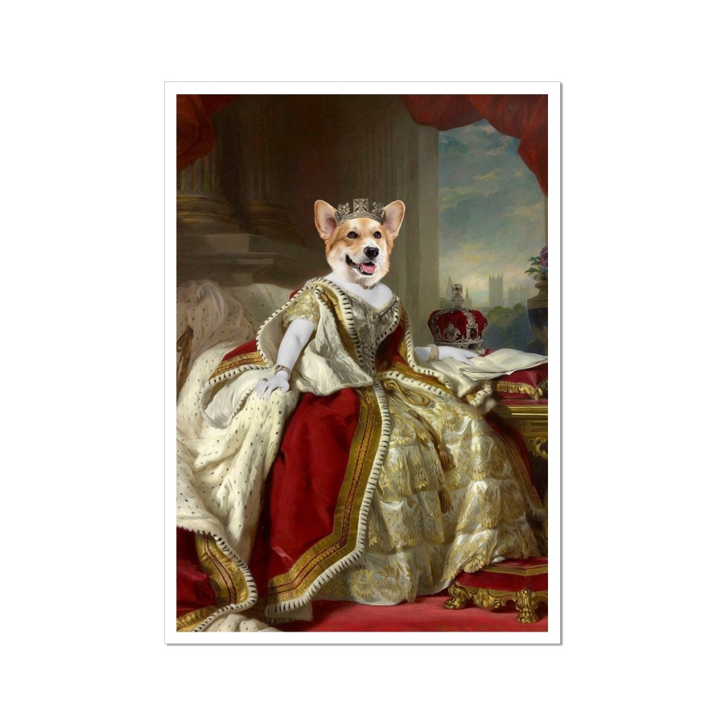 The Queen: Custom Pet Poster - Paw & Glory - Dog Portraits - Pet Portraits