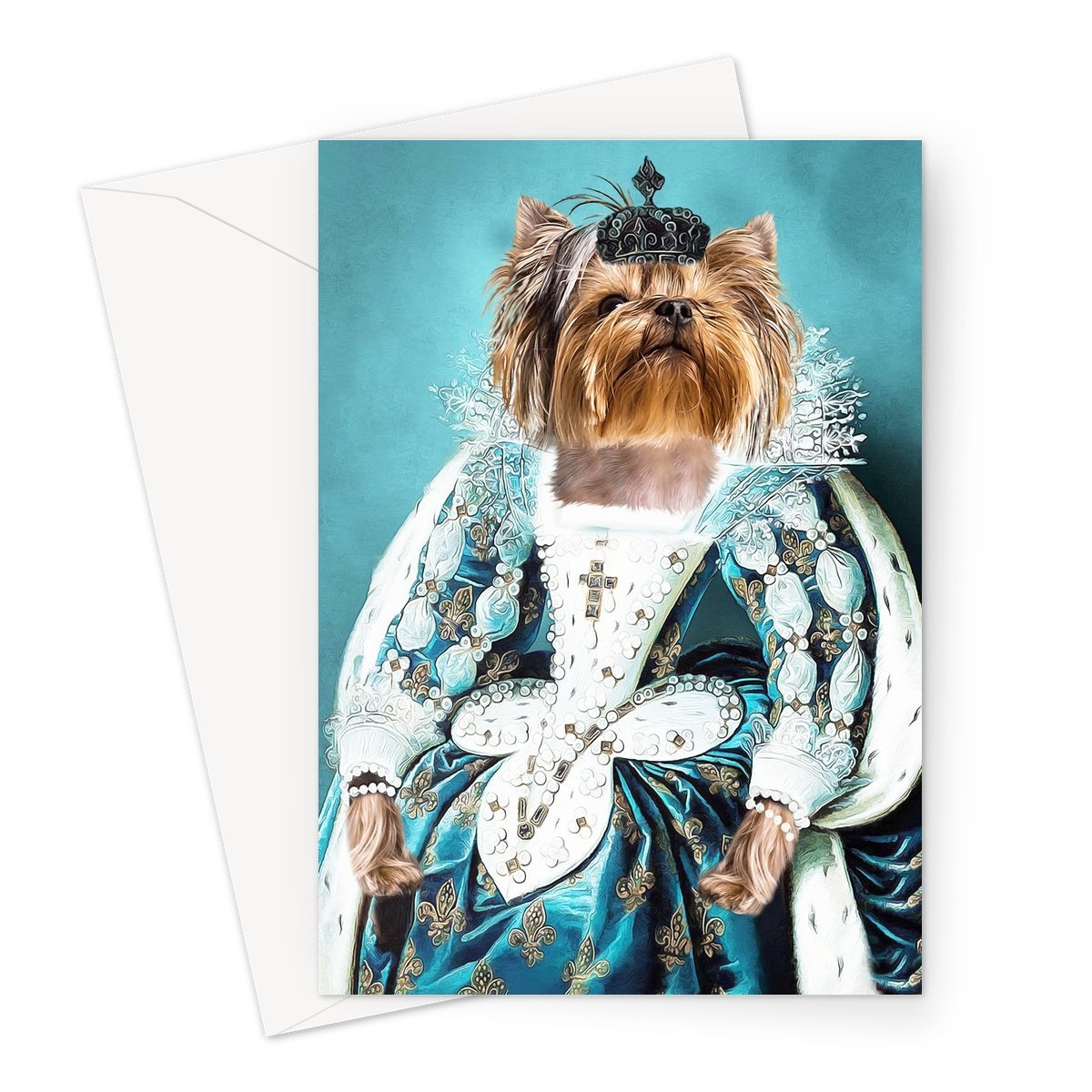 The Queen Regent: Custom Pet Greeting Card - Paw & Glory - Dog Portraits - Pet Portraits