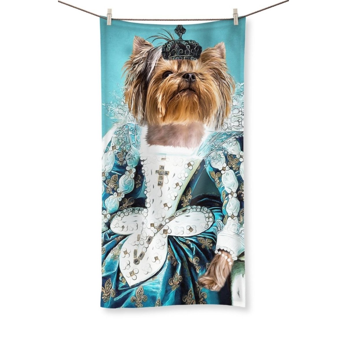 The Queen Regent: Custom Pet Towel - Paw & Glory - Dog Portraits - Pet Portraits