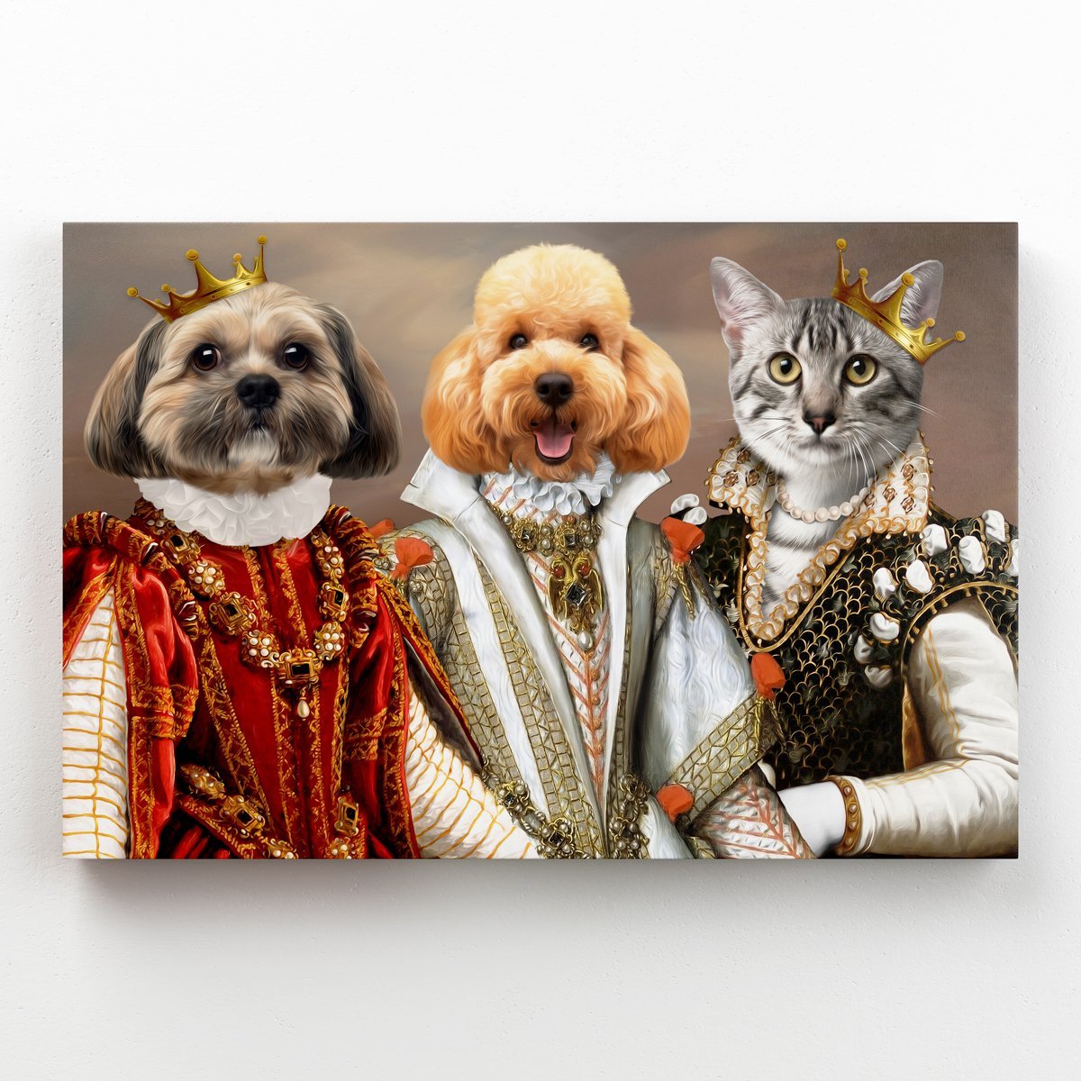 The Queens: Custom Pet Canvas - Paw & Glory - Dog Portraits - Pet Portraits