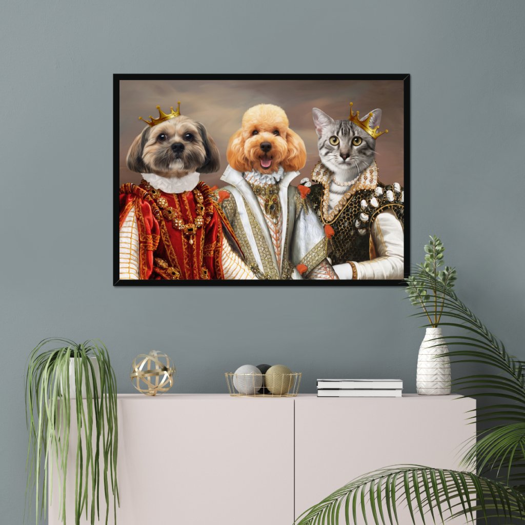 The Queens: Custom Pet Portrait - Paw & Glory - Dog Portraits - Pet Portraits