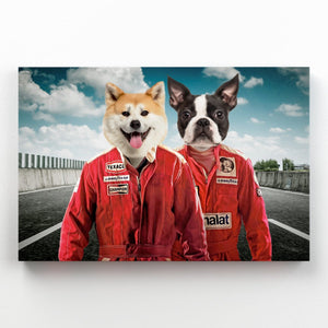 The Race Car Drivers: Custom Pet Canvas - Paw & Glory - Dog Portraits - Pet Portraits