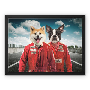 The Race Car Drivers: Custom Pet Canvas - Paw & Glory - Dog Portraits - Pet Portraits