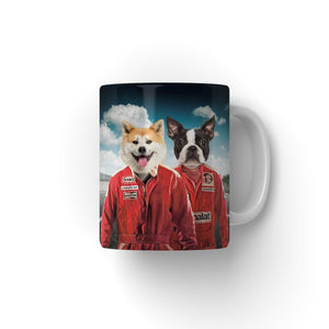 The Race Car Drivers: Custom Pet Coffee Mug - Paw & Glory - Dog Portraits - Pet Portraits