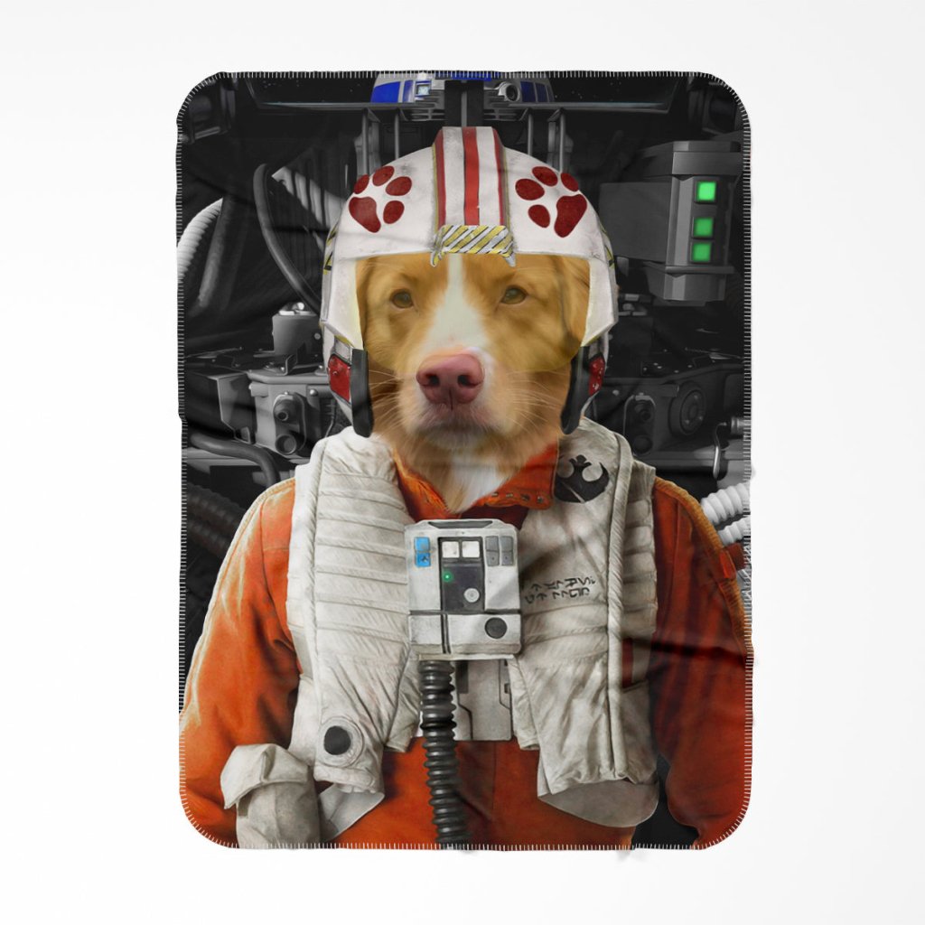 The Rebel Pilot (Star Wars Inspired): Custom Pet Blanket - Paw & Glory - Dog Portraits - Pet Portraits