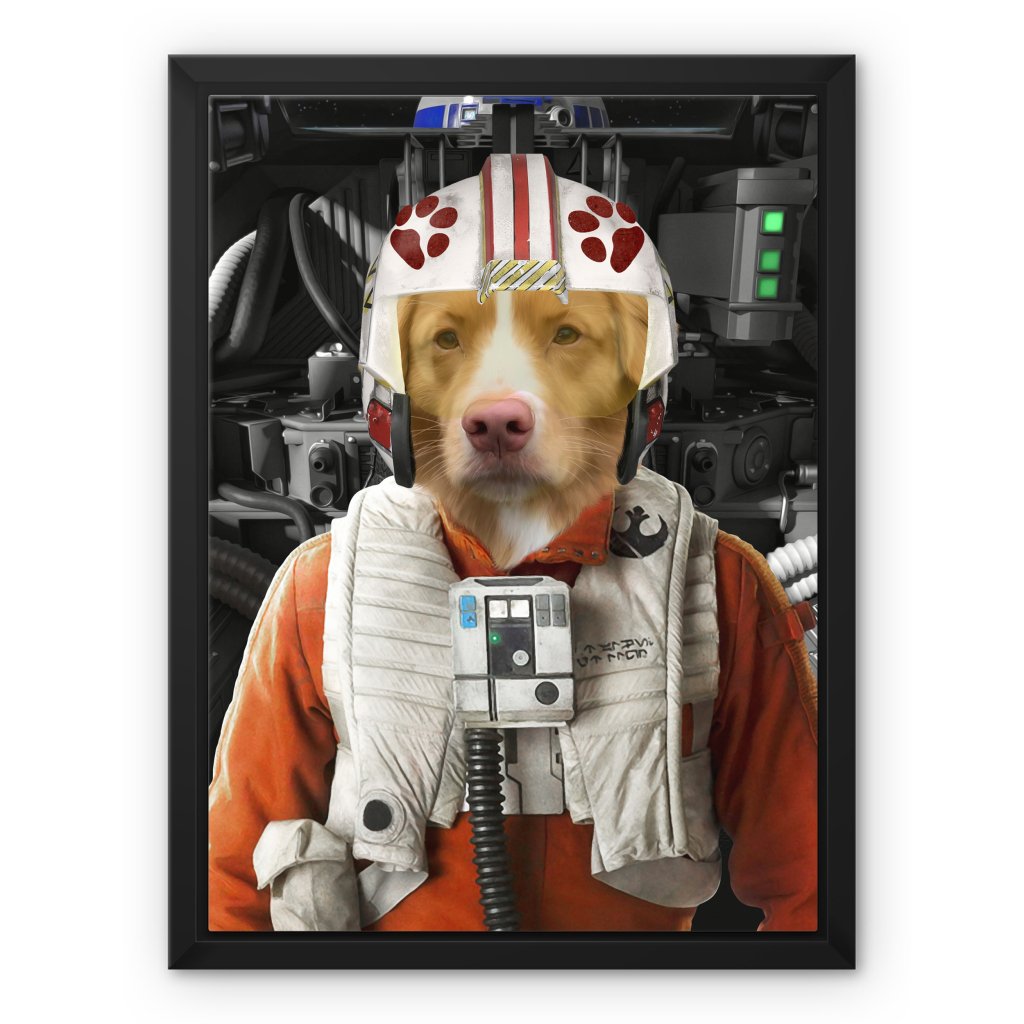 The Rebel Pilot (Star Wars Inspired): Custom Pet Canvas - Paw & Glory - Dog Portraits - Pet Portraits