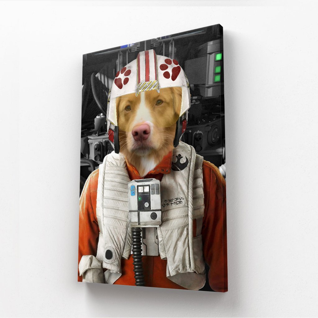 The Rebel Pilot (Star Wars Inspired): Custom Pet Canvas - Paw & Glory - Dog Portraits - Pet Portraits