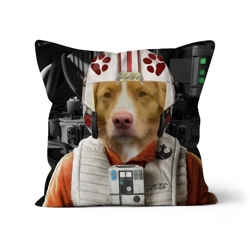 The Rebel Pilot (Star Wars Inspired): Custom Pet Pillow - Paw & Glory - Dog Portraits - Pet Portraits