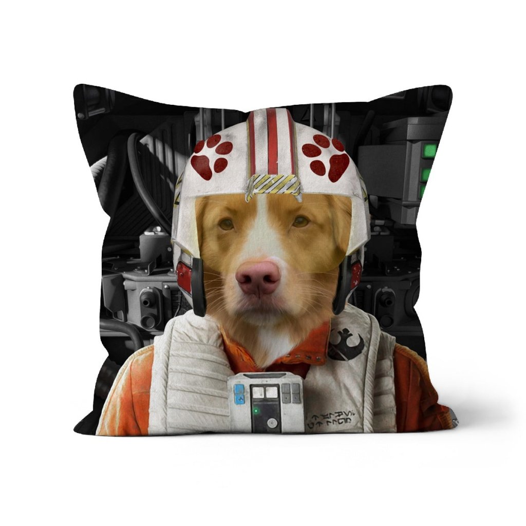 The Rebel Pilot (Star Wars Inspired): Custom Pet Pillow - Paw & Glory - Dog Portraits - Pet Portraits