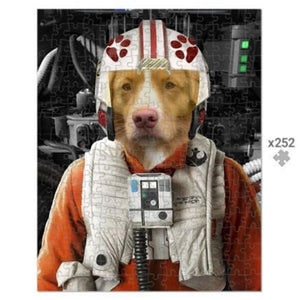 The Rebel Pilot (Star Wars Inspired): Custom Pet Puzzle - Paw & Glory - Dog Portraits - Pet Portraits