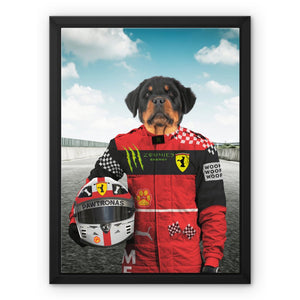 The Red Legendary Driver: Custom Pet Canvas - Paw & Glory - Dog Portraits - Pet Portraits