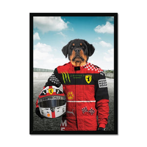 The Red Legendary Driver: Custom Pet Portrait - Paw & Glory - Dog Portraits - Pet Portraits