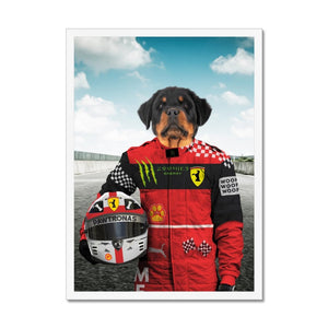 The Red Legendary Driver: Custom Pet Portrait - Paw & Glory - Dog Portraits - Pet Portraits