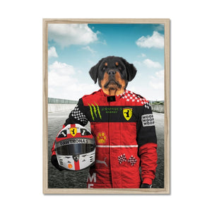 The Red Legendary Driver: Custom Pet Portrait - Paw & Glory - Dog Portraits - Pet Portraits