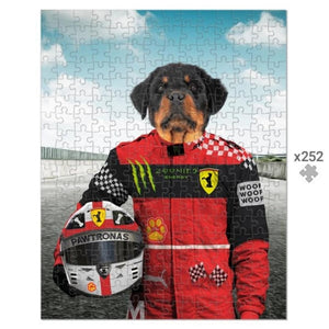 The Red Legendary Driver: Custom Pet Puzzle - Paw & Glory - Dog Portraits - Pet Portraits