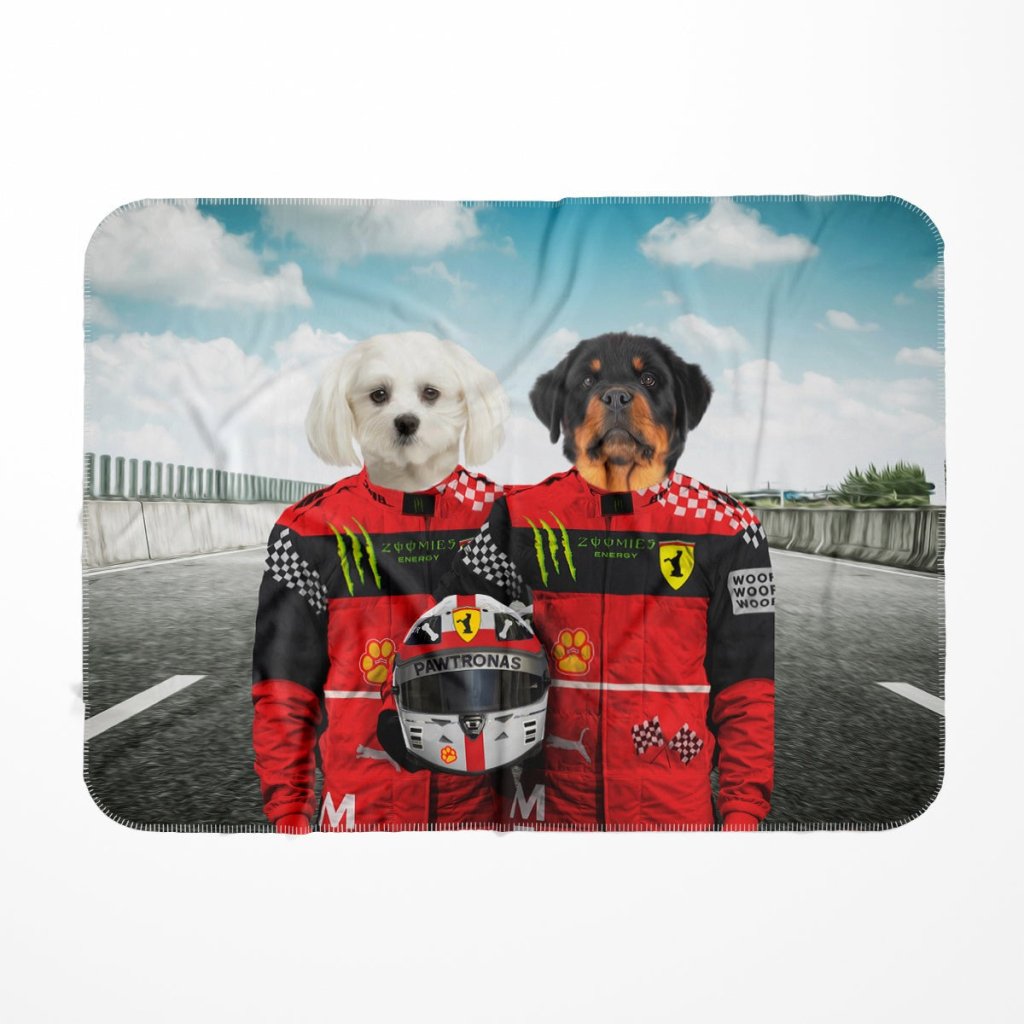 The Red Legendary Drivers: Custom Pet Blanket - Paw & Glory - Dog Portraits - Pet Portraits