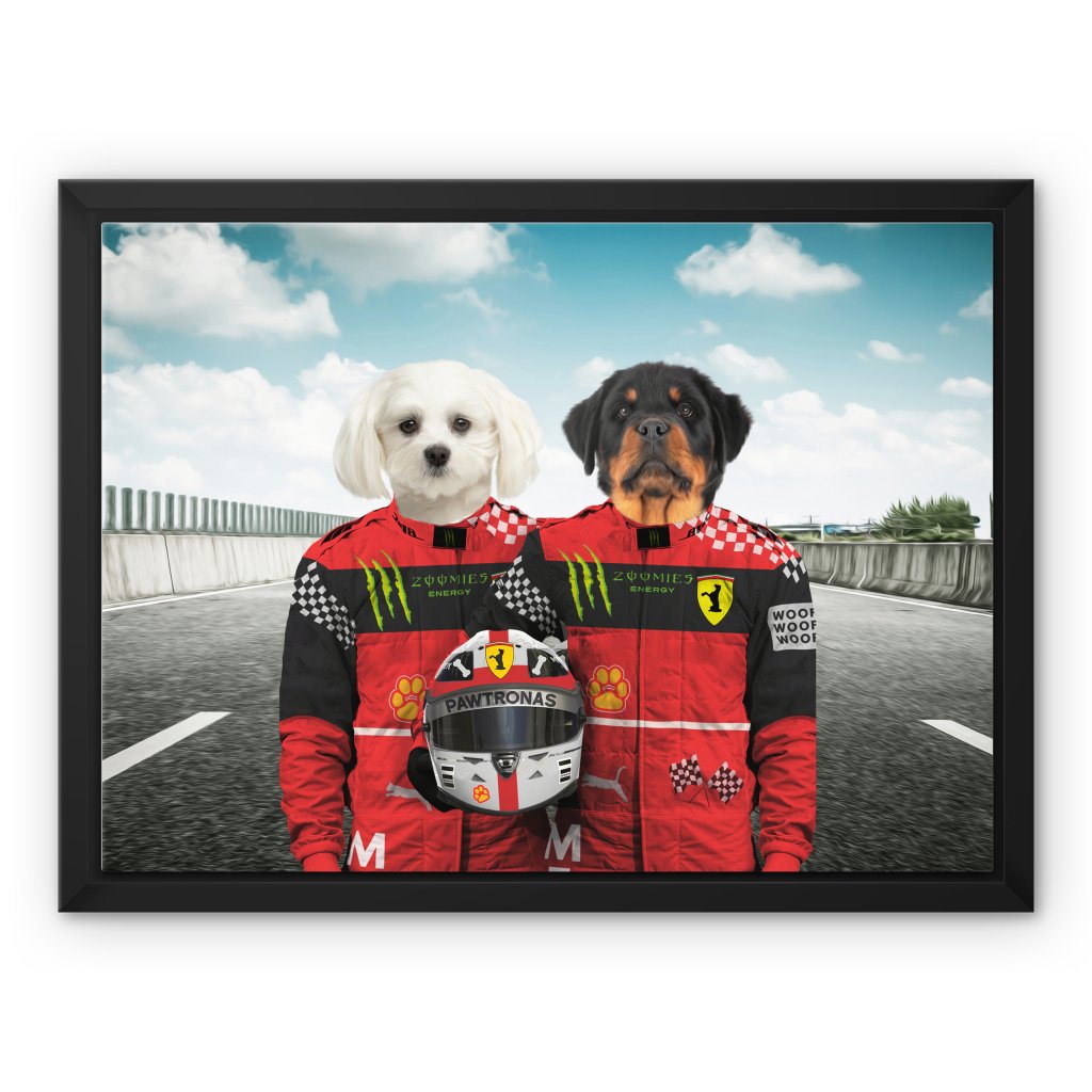 The Red Legendary Drivers: Custom Pet Canvas - Paw & Glory - Dog Portraits - Pet Portraits