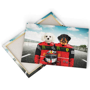 The Red Legendary Drivers: Custom Pet Canvas - Paw & Glory - Dog Portraits - Pet Portraits