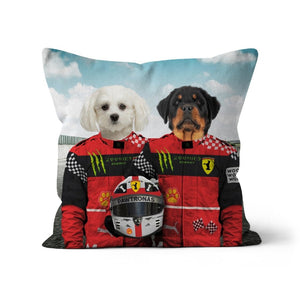 The Red Legendary Drivers: Custom Pet Pillow - Paw & Glory - Dog Portraits - Pet Portraits