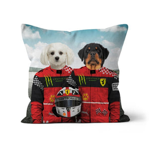 The Red Legendary Drivers: Custom Pet Pillow - Paw & Glory - Dog Portraits - Pet Portraits