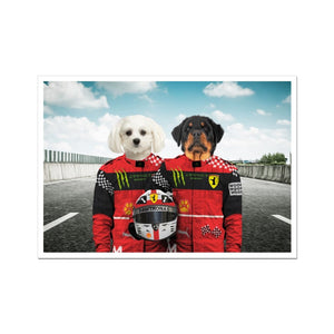 The Red Legendary Drivers: Custom Pet Portrait - Paw & Glory - Dog Portraits - Pet Portraits