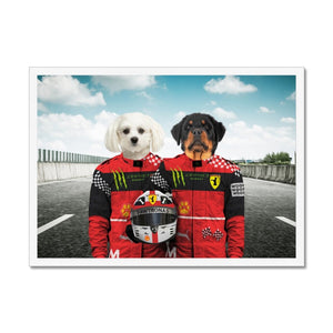 The Red Legendary Drivers: Custom Pet Portrait - Paw & Glory - Dog Portraits - Pet Portraits