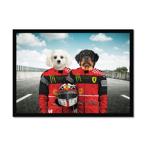 The Red Legendary Drivers: Custom Pet Portrait - Paw & Glory - Dog Portraits - Pet Portraits