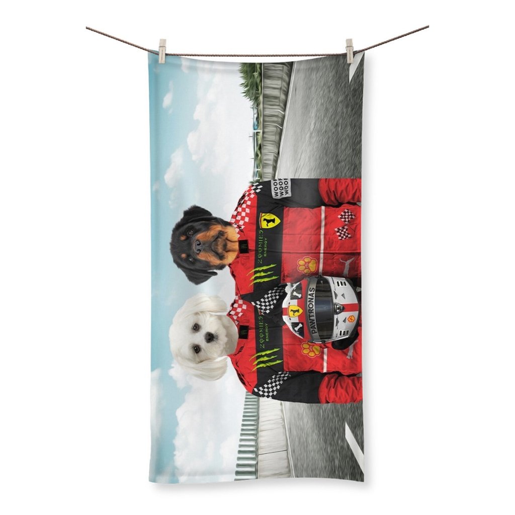 The Red Legendary Drivers: Custom Pet Towel - Paw & Glory - Dog Portraits - Pet Portraits