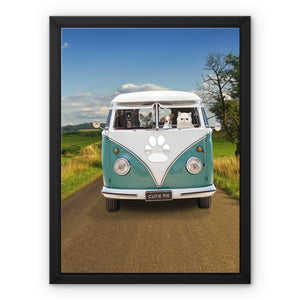 The Retro Bus: Custom Pet Canvas - Paw & Glory - Dog Portraits - Pet Portraits