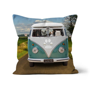 The Retro Bus: Custom Pet Pillow - Paw & Glory - Dog Portraits - Pet Portraits