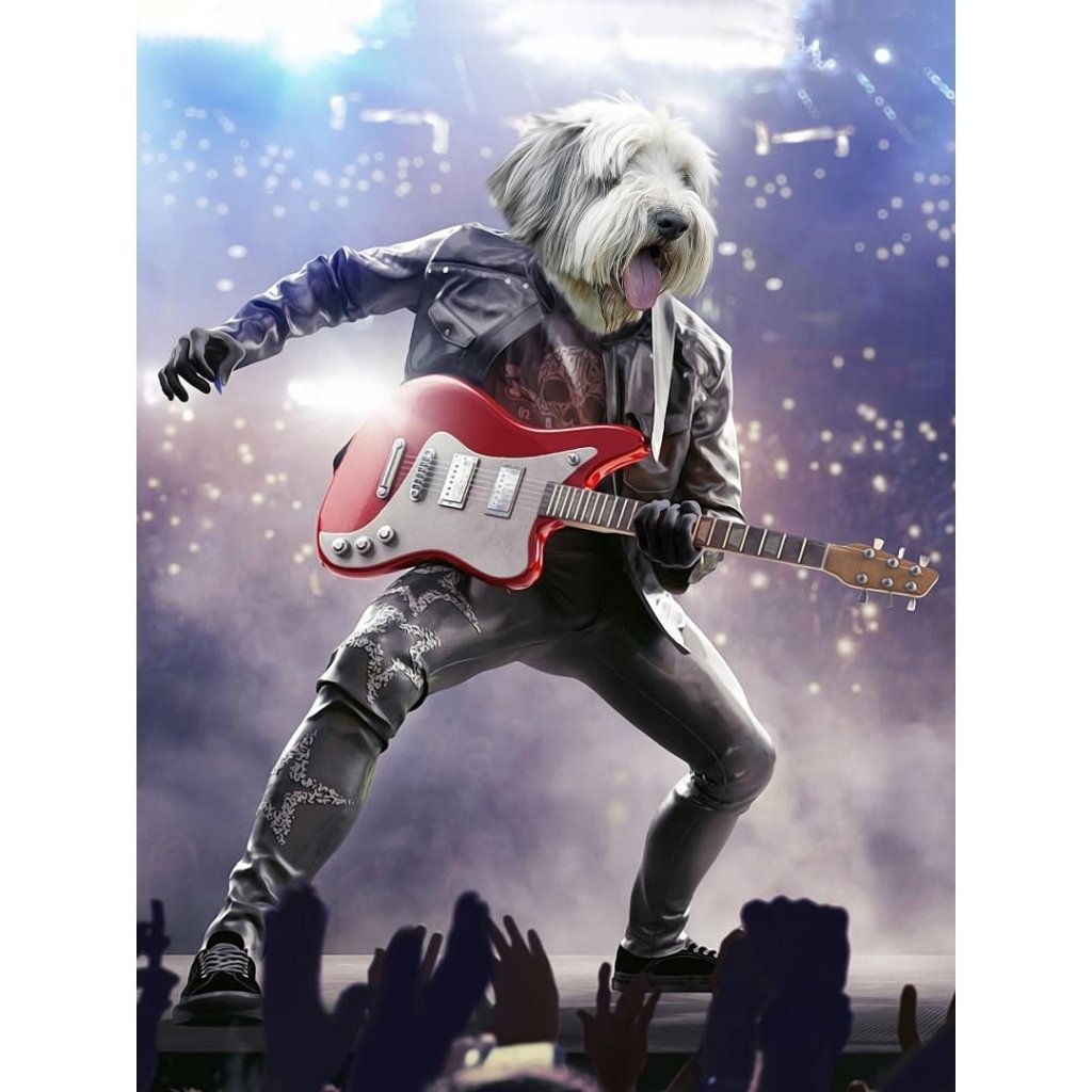 The Rock Star: Custom Digital Download Pet Portrait - Paw & Glory - Dog Portraits - Pet Portraits