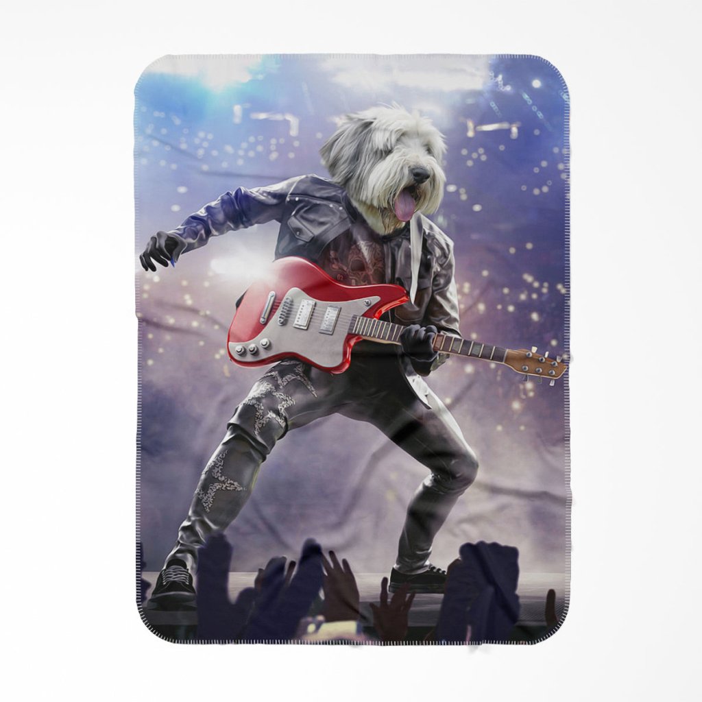 The Rock Star: Custom Pet Blanket - Paw & Glory - Dog Portraits - Pet Portraits