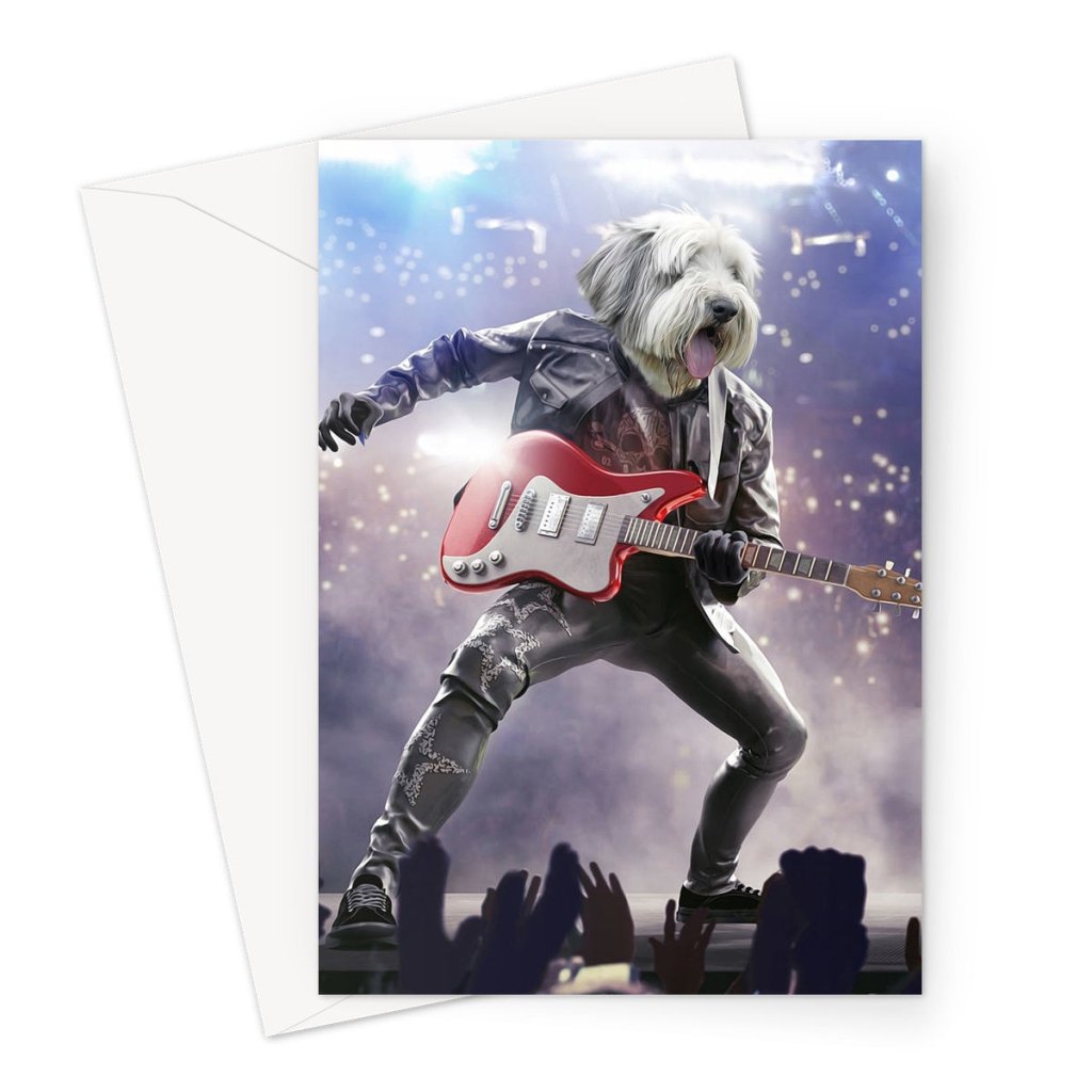 The Rock Star: Custom Pet Greeting Card - Paw & Glory - Dog Portraits - Pet Portraits