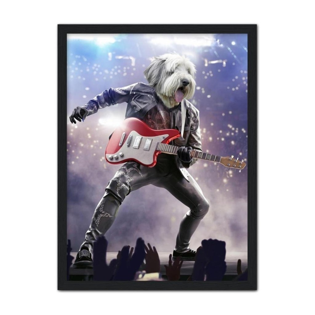 The Rock Star: Custom Pet Portrait - Paw & Glory - Dog Portraits - Pet Portraits