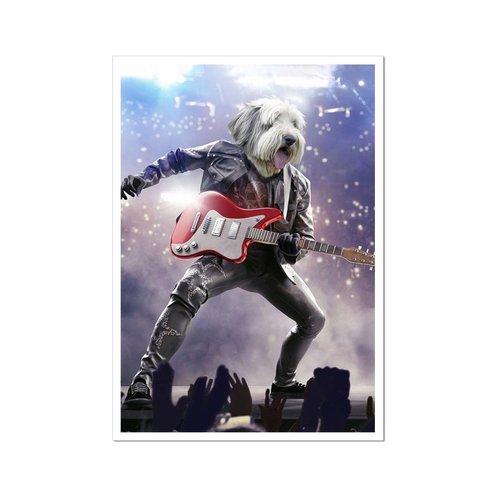 The Rock Star: Custom Pet Poster - Paw & Glory - Dog Portraits - Pet Portraits