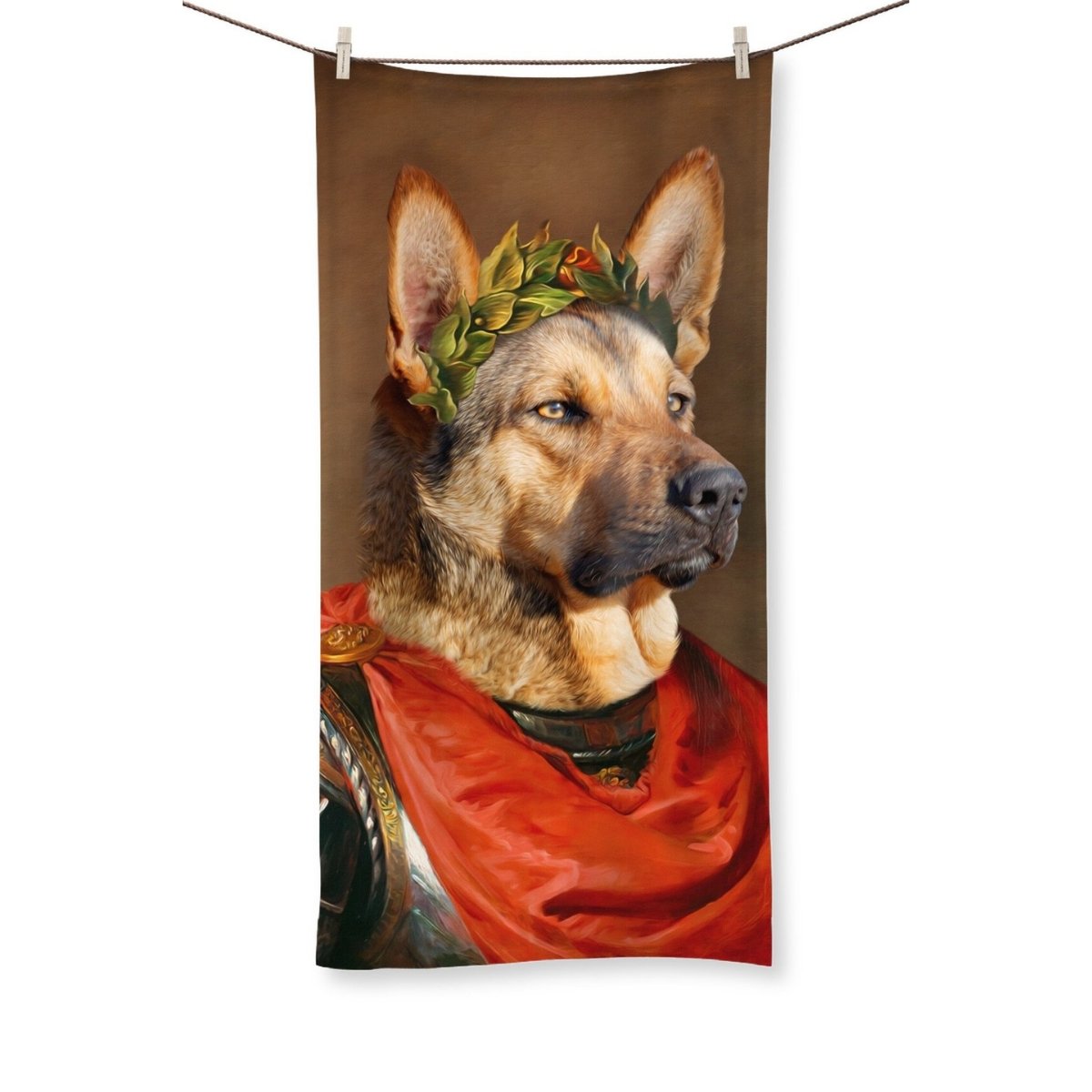 The Roman Emperor: Custom Pet Towel - Paw & Glory - Dog Portraits - Pet Portraits