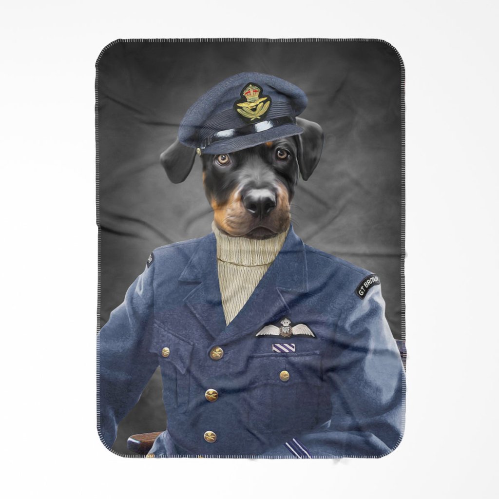 The Royal Airforce Pilot: Custom Pet Blanket - Paw & Glory - Dog Portraits - Pet Portraits