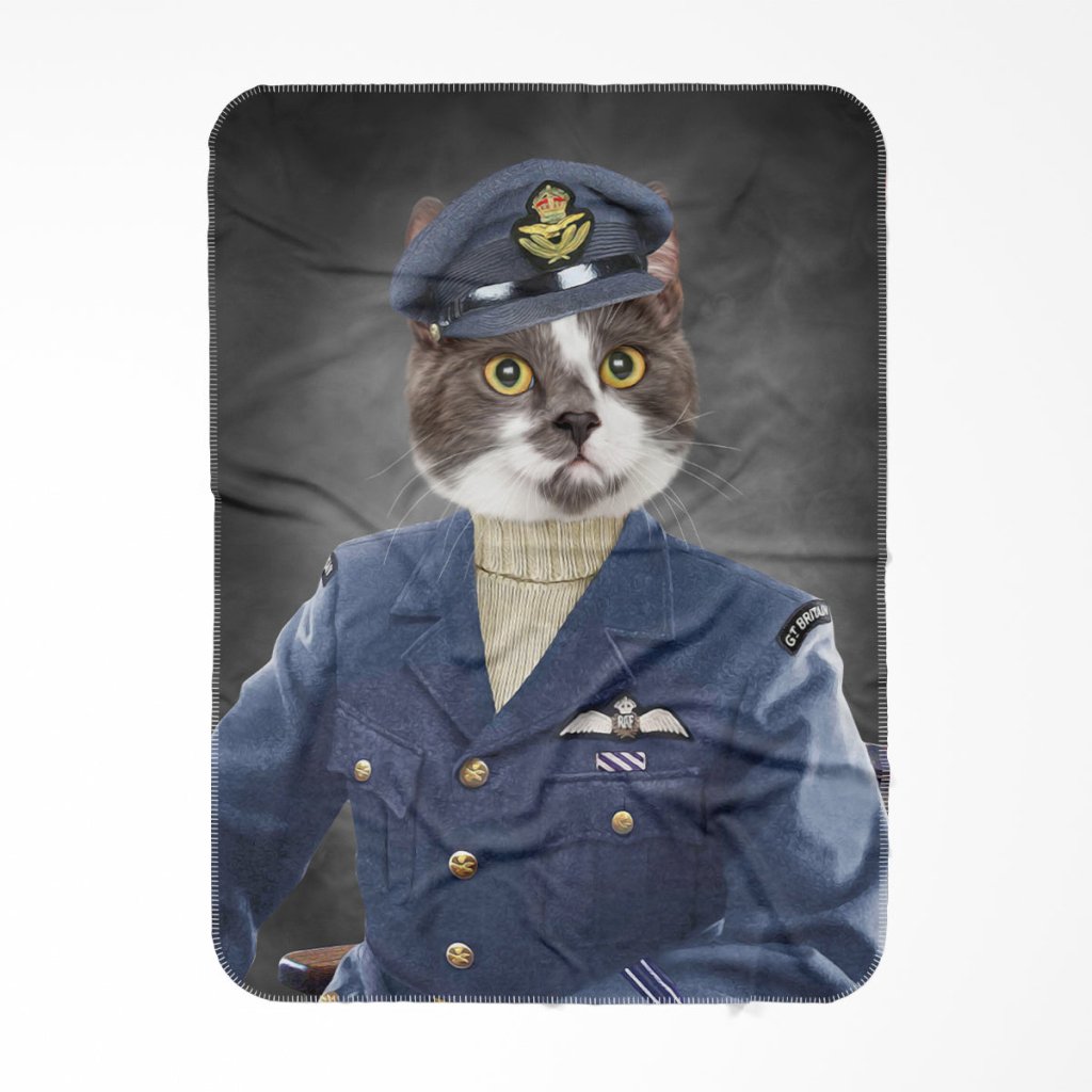 The Royal Airforce Pilot: Custom Pet Blanket - Paw & Glory - Dog Portraits - Pet Portraits