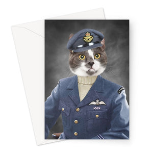 The Royal Airforce Pilot: Custom Pet Greeting Card - Paw & Glory - Dog Portraits - Pet Portraits