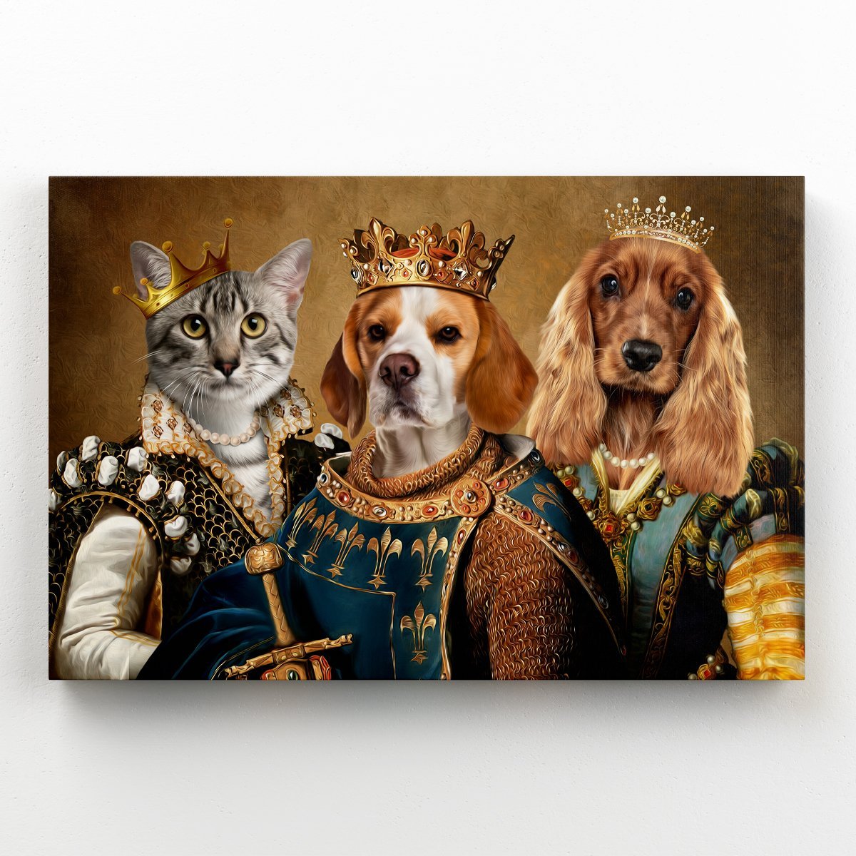 The Royals: Custom Pet Canvas - Paw & Glory - Dog Portraits - Pet Portraits