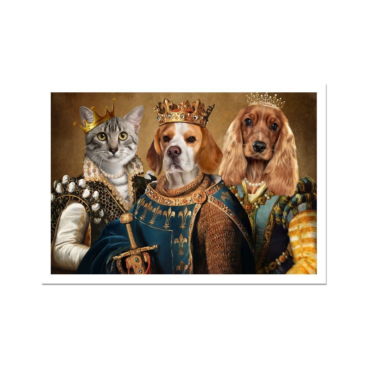 The Royals: Custom Pet Poster - Paw & Glory - Dog Portraits - Pet Portraits