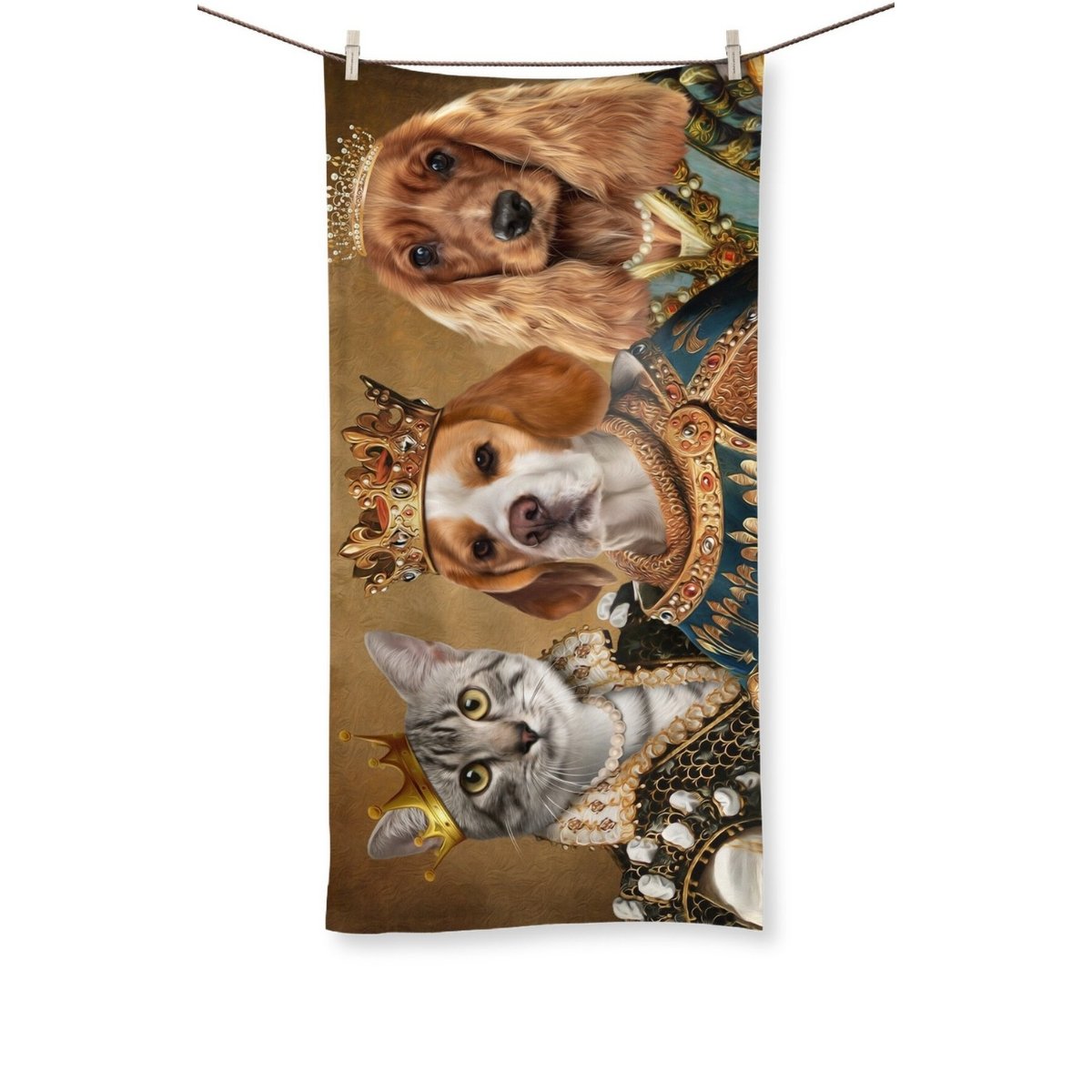 The Royals: Custom Pet Towel - Paw & Glory - Dog Portraits - Pet Portraits