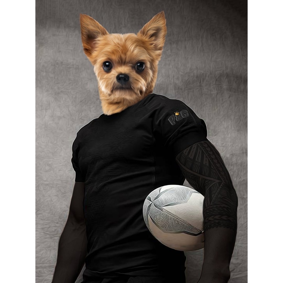 The Rugby Player: Custom Digital Download Pet Portrait - Paw & Glory - Dog Portraits - Pet Portraits