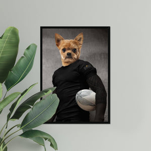 The Rugby Player: Custom Pet Portrait - Paw & Glory - Dog Portraits - Pet Portraits