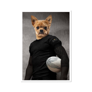 The Rugby Player: Custom Pet Portrait - Paw & Glory - Dog Portraits - Pet Portraits