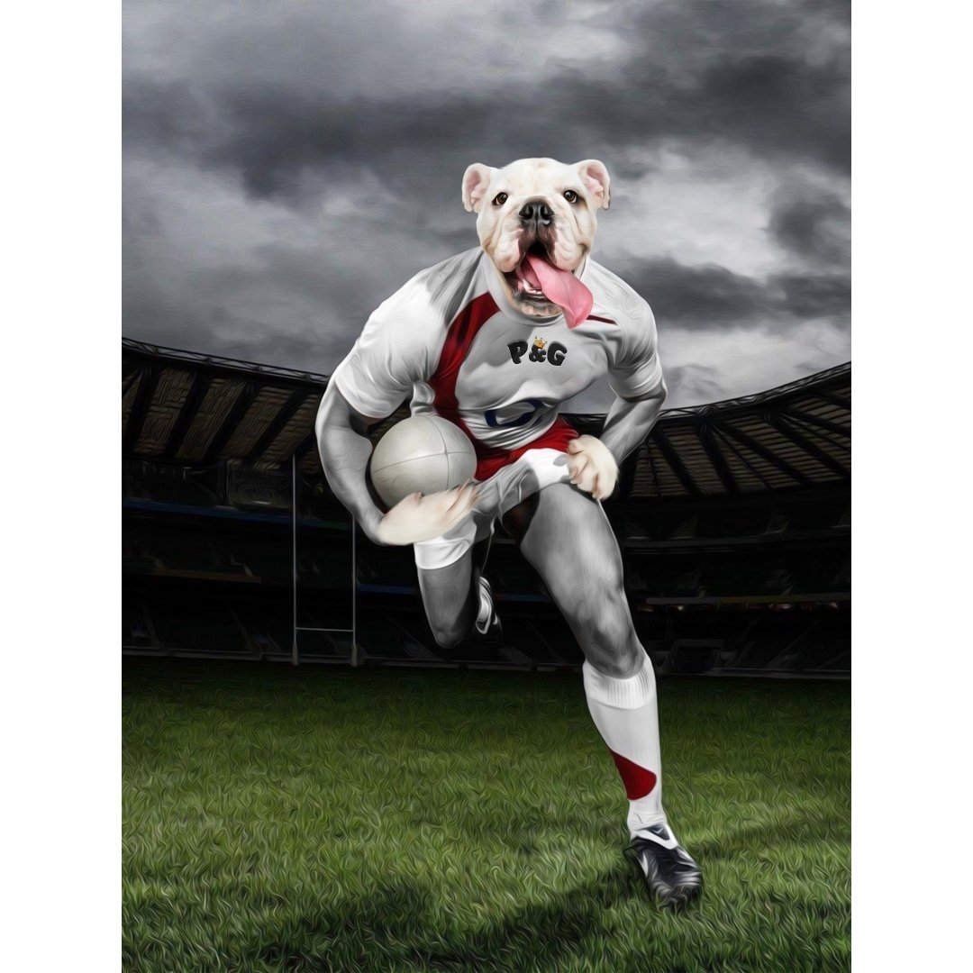 The Rugby Winger: Custom Digital Download Pet Portrait - Paw & Glory - Dog Portraits - Pet Portraits