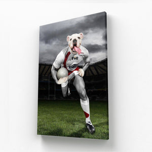 The Rugby Winger: Custom Pet Canvas - Paw & Glory - Dog Portraits - Pet Portraits