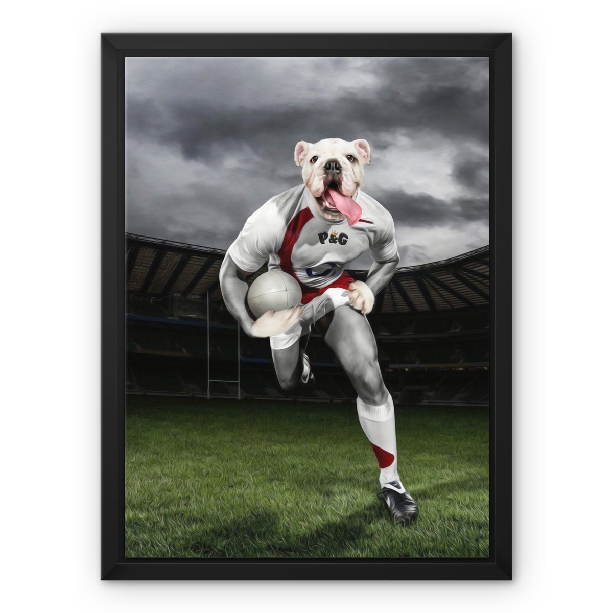 The Rugby Winger: Custom Pet Canvas - Paw & Glory - Dog Portraits - Pet Portraits