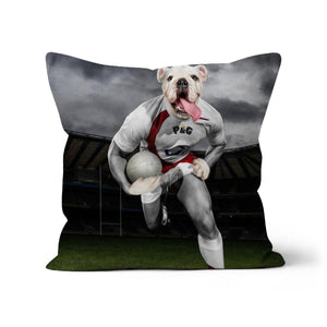 The Rugby Winger: Custom Pet Pillow - Paw & Glory - Dog Portraits - Pet Portraits